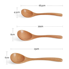 Load image into Gallery viewer, Japanese Beech Wood Asian Soup Spoon for Rice Noodles - 1 Pc