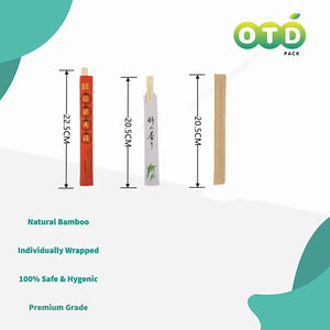 premium disposable bamboo wooden chopsticks in sleeves