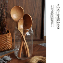 Load image into Gallery viewer, Japanese Beech Wood Asian Soup Spoon for Rice Noodles - 1 Pc