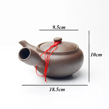 Load image into Gallery viewer, Large Traditional Japanese Clay Teapot | Handmade Tea Kettle Kyusu Handle - 1 Pc