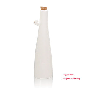 White Ceramic Soy Sauce Bottle | Japanese Porcelain Tall Dispenser - 1 Pc