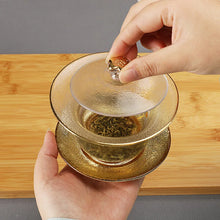 Load image into Gallery viewer, Japanese Glass Transparent Gaiwan Tea Cup | Bowl Lid Saucer