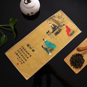 Traditional Chinese Paintings Tea Towel | Absorbent Tea Mat Dish Cloth -  Pc