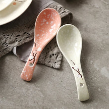 Load image into Gallery viewer, Pink Speckled Asian Soup Spoons | Japanese Ceramic Porcelain Tableware - 1 Pc