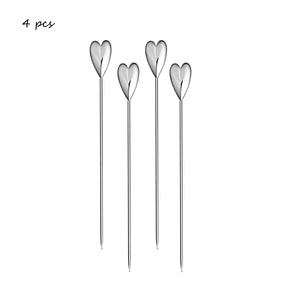 Metal Cocktail Picks | Drink Toothpick Skewer Sticks - 4/10 Pc Set