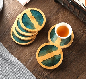 Ocean Cute Coasters | Art Water Nature Wood Bamboo Drinks - 1 Pc