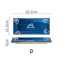 Load image into Gallery viewer, Modern Blue Sushi Plates | Rectangular Japanese Ceramic Sushi Serving Plates - 1 Pc