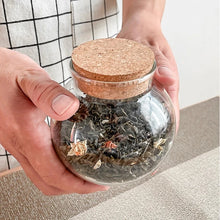 Load image into Gallery viewer, Large Spherical Glass Spice Jar Set | Food Coffee Tea Canister with Cork Lids - 1 or 2 Pc