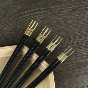 Black & Gold Chopsticks | Luxury Melamine Reusable Tableware - 1 Pair