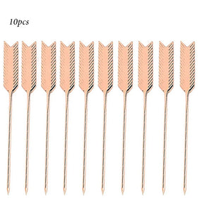 Metal Cocktail Picks | Drink Toothpick Skewer Sticks - 4/10 Pc Set