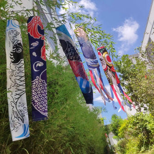 Koi Fish Inspired Koinobori | Red & Blue Japanese Carp Windsock Flag Kite - 1 Pc