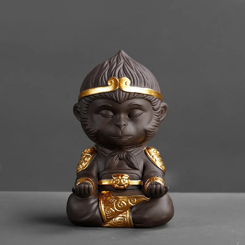 Monkey King Tea Pet | Chinese Purple Clay Gong Fu Accessory - 1 Pc