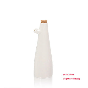 White Ceramic Soy Sauce Bottle | Japanese Porcelain Tall Dispenser - 1 Pc