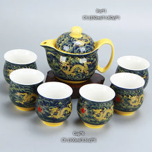 Load image into Gallery viewer, Luxury Dragon Chinese Tea Set | GongFu Ceramic Porcelain Ceremony - 7 Pc