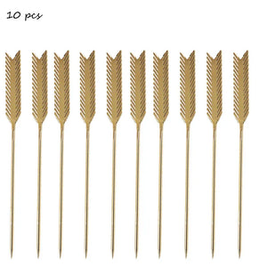 Metal Cocktail Picks | Drink Toothpick Skewer Sticks - 4/10 Pc Set