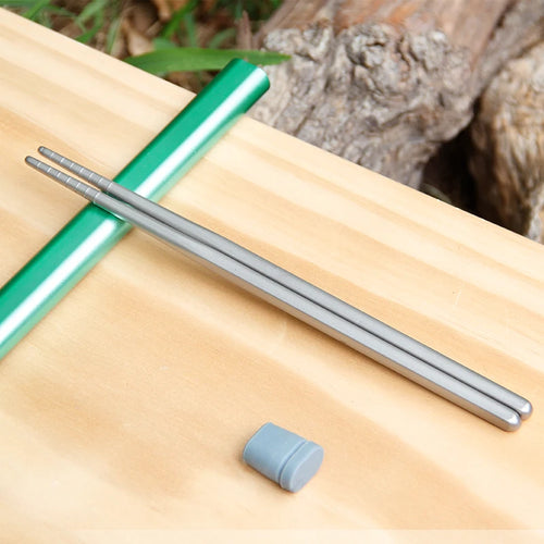 Titanium Chopsticks with Travel Aluminum Case | Camping Hiking Flatware - 1 Set