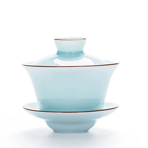 Solid Celadon Green Gaiwan | Chinese Teapot Steeping Cup Set