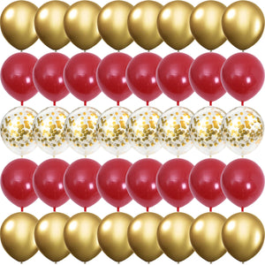 Red & Gold Wedding Balloons Decoration | Chinese Vietnamese Tea Ceremony - 40/20Pcs