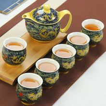 Load image into Gallery viewer, Luxury Dragon Chinese Tea Set | GongFu Ceramic Porcelain Ceremony - 7 Pc