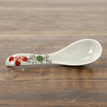 Load image into Gallery viewer, Flower White Asian Soup Spoon | Japanese Rice Noodle Ceramic Tableware - 1 Pc