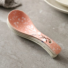 Load image into Gallery viewer, Pink Speckled Asian Soup Spoons | Japanese Ceramic Porcelain Tableware - 1 Pc