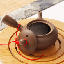 Load image into Gallery viewer, Large Traditional Japanese Clay Teapot | Handmade Tea Kettle Kyusu Handle - 1 Pc