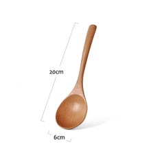 Load image into Gallery viewer, Japanese Beech Wood Asian Soup Spoon for Rice Noodles - 1 Pc