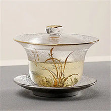 Load image into Gallery viewer, Japanese Glass Transparent Gaiwan Tea Cup | Bowl Lid Saucer