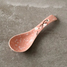 Load image into Gallery viewer, Pink Speckled Asian Soup Spoons | Japanese Ceramic Porcelain Tableware - 1 Pc