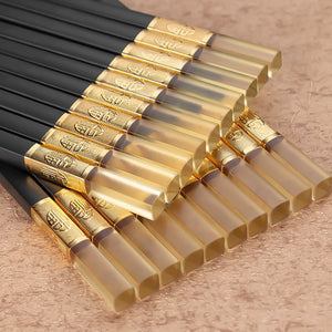 Black & Gold Chopsticks | Luxury Melamine Reusable Tableware - 1 Pair