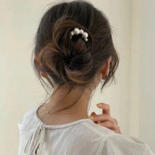 Load image into Gallery viewer, Silver Mixed Pearl Metal Hair Sticks for Bun | Hairstyle Pins - 1 Pc