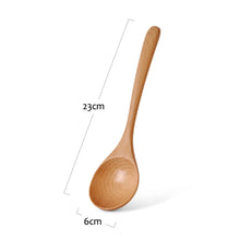 Load image into Gallery viewer, Japanese Beech Wood Asian Soup Spoon for Rice Noodles - 1 Pc