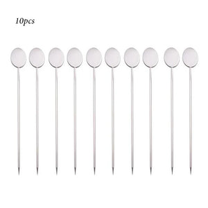 Metal Cocktail Picks | Drink Toothpick Skewer Sticks - 4/10 Pc Set