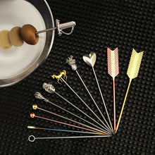 Load image into Gallery viewer, Metal Cocktail Picks | Drink Toothpick Skewer Sticks - 4/10 Pc Set