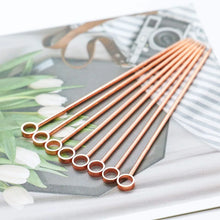 Load image into Gallery viewer, Circle Metal Cocktail Picks | Rose Gold Toothpick Skewers - 10 Pc Set