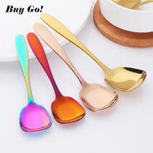 Load image into Gallery viewer, Korean Metal Spoons | Stainless Steel Asian Soup Spoon - 1 Pc