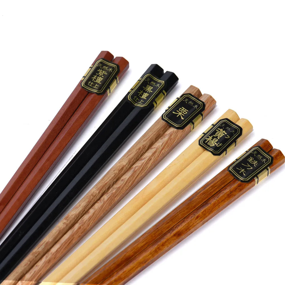 Mixed Beech Wood Chopsticks with Box | Japanese Luxury Chopstick Gift - 5 Pairs