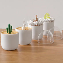 Load image into Gallery viewer, Cactus Toothpick Holder | Rabbit Deer Cotton Swabs Tooth Pick Dispensers - 1 Pc