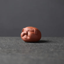 Load image into Gallery viewer, Round Pig Tea Pet | Small Purple Clay Chinese Tea Pets Ornament - 1 Pc