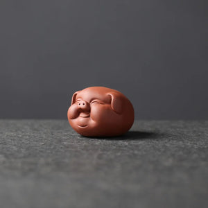 Round Pig Tea Pet | Small Purple Clay Chinese Tea Pets Ornament - 1 Pc