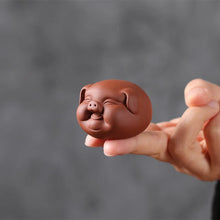 Load image into Gallery viewer, Round Pig Tea Pet | Small Purple Clay Chinese Tea Pets Ornament - 1 Pc