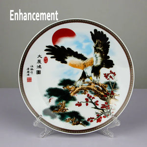 Blue & White Ceramic Ornamental Plate with Base | Chinese New Year Gift - 1 Pc