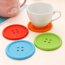 Load image into Gallery viewer, Colorful Button Cute Coasters | Fun Silicone Cup Mats for Drinks - 1 Pc