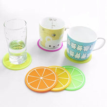 Load image into Gallery viewer, Colorful Fruit Cute Coasters | Silicone Mats for Drinks - 6 pc Set