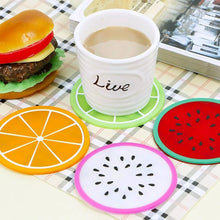 Load image into Gallery viewer, Colorful Fruit Cute Coasters | Silicone Mats for Drinks - 6 pc Set