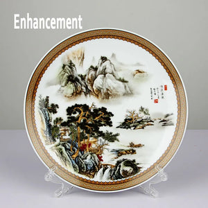 Blue & White Ceramic Ornamental Plate with Base | Chinese New Year Gift - 1 Pc