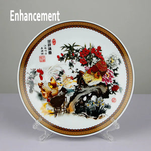 Blue & White Ceramic Ornamental Plate with Base | Chinese New Year Gift - 1 Pc