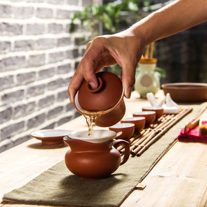 Elegant Purple Clay Gaiwan Tea Bowl with Lid Saucer - 1 Set