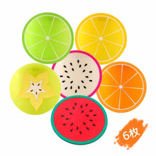 Load image into Gallery viewer, Colorful Fruit Cute Coasters | Silicone Mats for Drinks - 6 pc Set