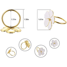 Load image into Gallery viewer, Gold &amp; Silver Plum Blossom Napkin Rings | Dinner Party Cuff - 6 PC Set